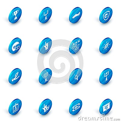 Set American football goal post, Soccer or shoes with spikes, helmet and shield, Football on hand, Number 1 one fan Vector Illustration