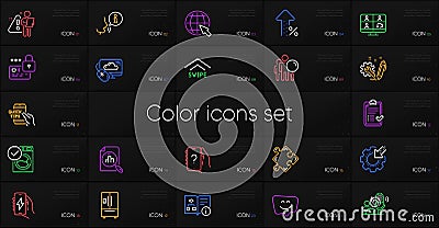 Set of Analytics graph, Smile face and Video conference line icons. For design. Vector Vector Illustration