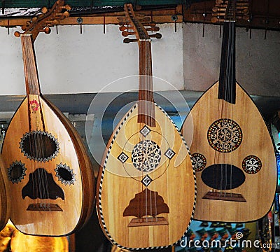 Set of ancient lutes Stock Photo