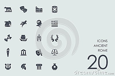 Set of Ancient Rome icons Vector Illustration