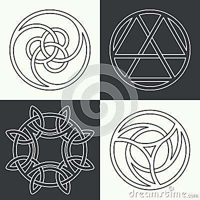 Set of the ancient symbols Vector Illustration