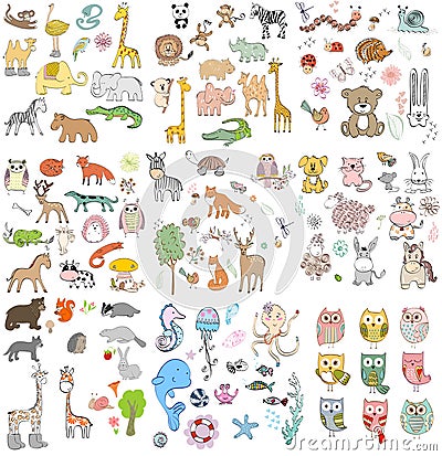 Set of animals. Vector Illustration