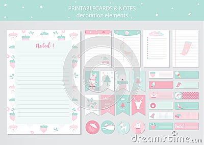 Set of animals and cute vector cards,cool,christmas,baby shower,printable, tags,cards,templates,Notes, Stickers, Labels,Scrap book Vector Illustration