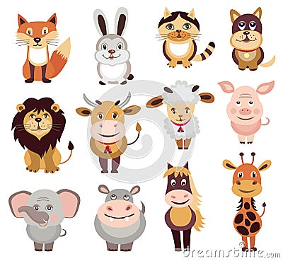 Set of animals icons Vector Illustration