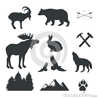 Set of animals,wild beasts, vactor Vector Illustration