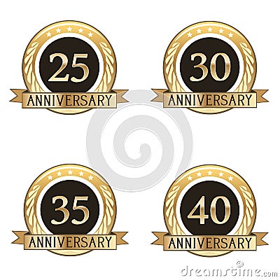 Set Of Anniversary Seals Stock Photo