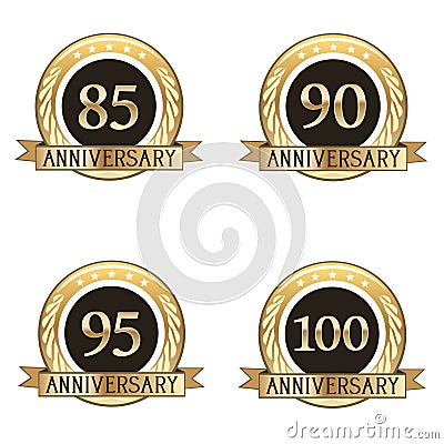 Set Of Anniversary Seals Stock Photo