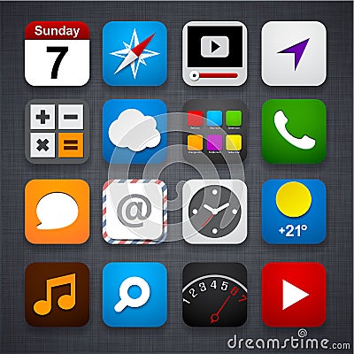 Set of app icons. Vector Illustration