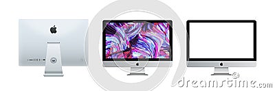 Set Apple device imac Vector Illustration