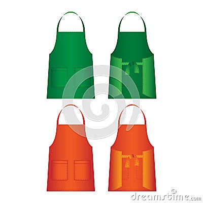 Set of aprons isolated. Uniform part for several work categories Vector Illustration