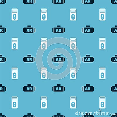 Set Ar, augmented reality and Computer on seamless pattern. Vector Vector Illustration