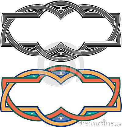 Set of Arabesque ribbons Vector Illustration