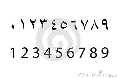 Set of arabic numbers , Stock Photo