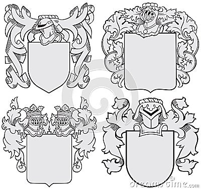 Set of aristocratic emblems No6 Vector Illustration
