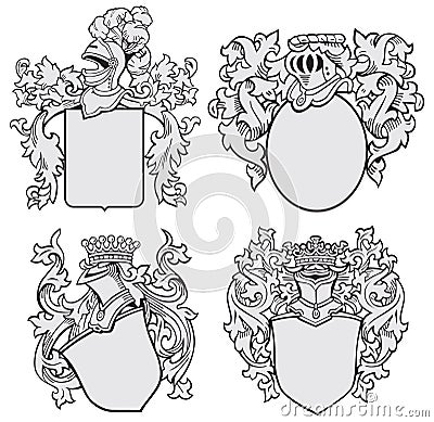 Set of aristocratic emblems No1 Vector Illustration