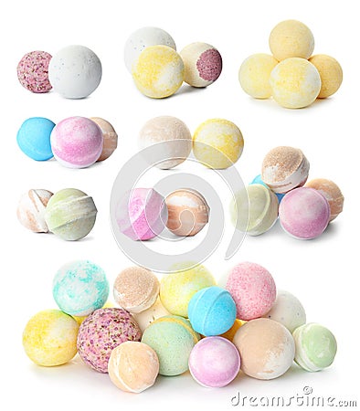 Set with aromatic bath bombs Stock Photo