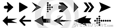 Set arrow icon. Collection different arrows sign. Black vector arrows â€“ vector Vector Illustration