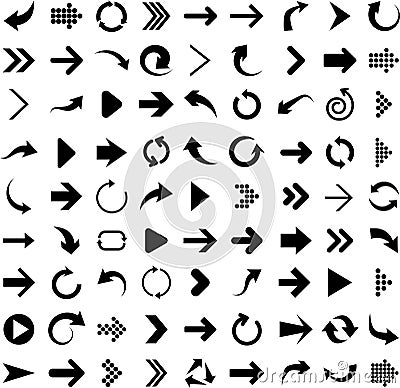 Set of arrow icons. Vector Illustration