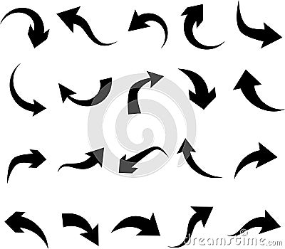 Set of arrow icons. Vector Illustration