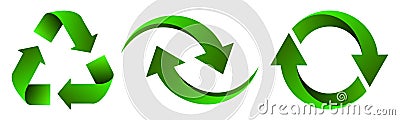 Set of arrow recycle, means using recycled resources â€“ vector Vector Illustration