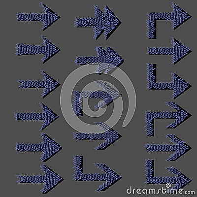 Set of arrows drawn Stock Photo