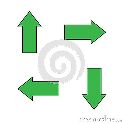 Set of arrows, green markers, vector illustration Vector Illustration