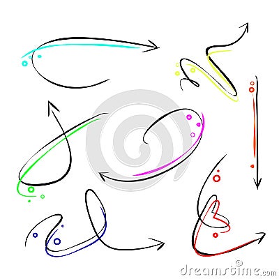 set of arrows in rainbow colors Vector Illustration