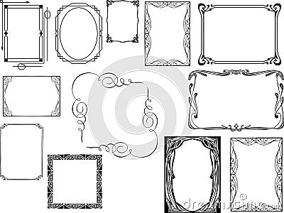 Set of art deco frames Vector Illustration