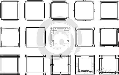 Set of art deco frames Vector Illustration