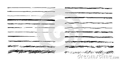 Set of artistic pencil brushes. Hand drawn grunge strokes. Vector illustration Vector Illustration