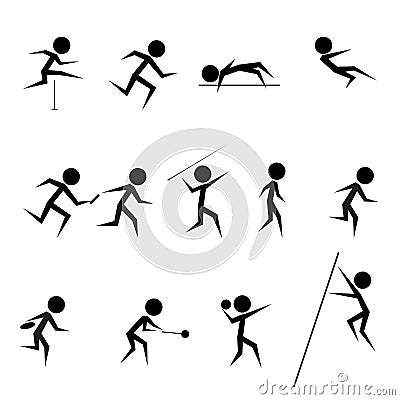Set of athletics icons Vector Illustration