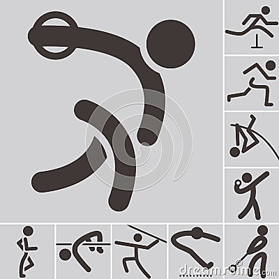 Set of athletics icons Vector Illustration