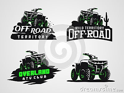 Set of ATV vehicle logo and emblems. Vector Illustration