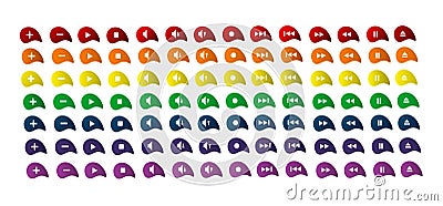 Set of Audio Buttons Vector Illustration