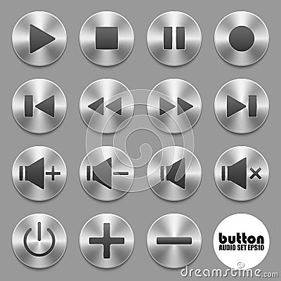 Set of audio buttons Vector Illustration