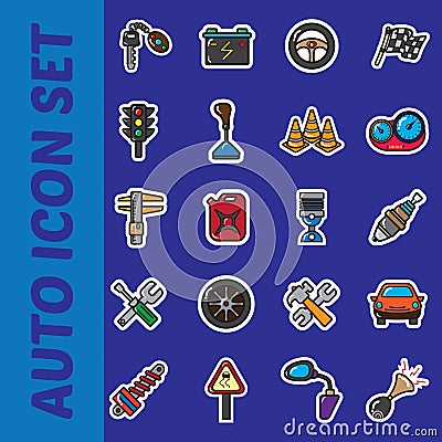 set of automobile icons. Vector illustration decorative design Vector Illustration