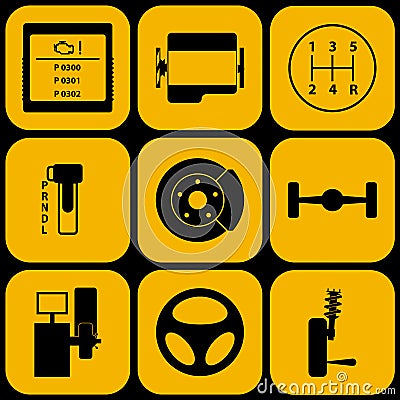 Set of automotive icons Vector Illustration