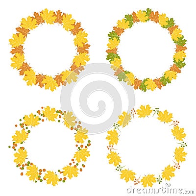 Set of autumn frames, illustration Vector Illustration