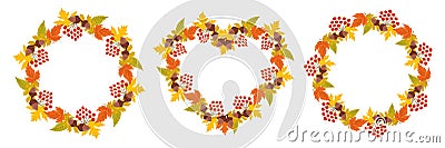 Set of autumn frames Vector Illustration