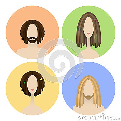 Set of avatar icons Vector Illustration
