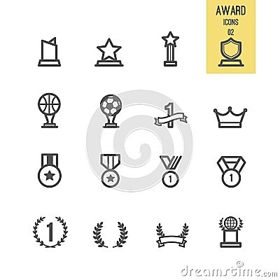 Set of award icon. Vector Illustration