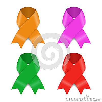 Set of Awareness ribbons, Vector Illustration Vector Illustration