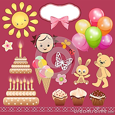 Set baby design elements. Vector Illustration