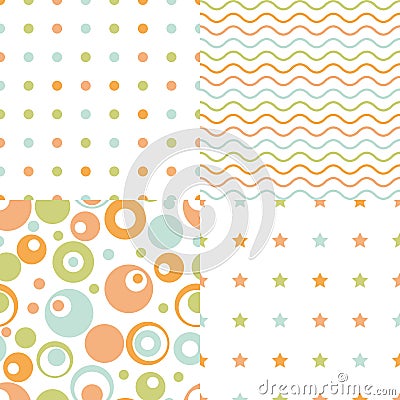 Set of baby patterns Vector Illustration