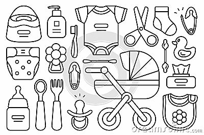 Set of Baby things. Vector Illustration Vector Illustration