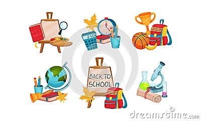 Set Of Back To School Concept Items Vector Illustration Vector Illustration