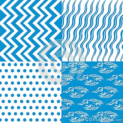 Set of 4 background pattern,set of geometric pattern Vector Illustration