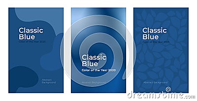 Set of backgrounds in color of the year classic blue Vector Illustration