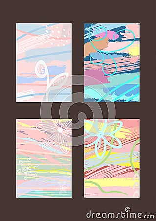 Trendy set of templates for designe backgrounds, covers, cards, invitations, flyers. Vector Illustration