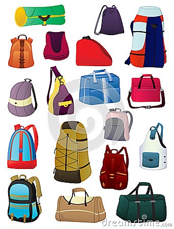 Backpacks and bags Vector Illustration